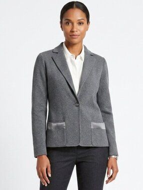 AMINA RUBINACCI Cashmere Blazer Jacket Small Gray